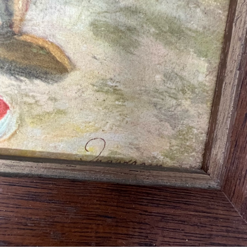 VTG Ingwerson Framed "Gary" Reofect Textrued Oil Reproduction 12" x 10" Nursery - Picture 5 of 10